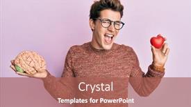  Presentation with brain - Presentation design consisting of handsome-caucasian-man-holding-brain background and a red colored foreground