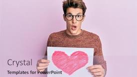  Presentation with fear - PPT theme enhanced with handsome-caucasian-man-holding-heart background and a lemonade colored foreground