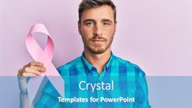  Presentation with cancer - Audience pleasing presentation theme consisting of handsome-caucasian-man-holding-pink backdrop and a teal colored foreground