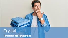  Presentation with stack - Beautiful slide set featuring handsome-caucasian-man-holding-stack backdrop and a teal colored foreground