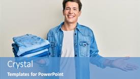  Presentation with stack - Slides with handsome-caucasian-man-holding-stack background and a teal colored foreground