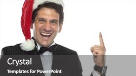  Presentation with black man - Presentation theme featuring handsome caucasian man in black background and a dark gray colored foreground