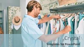  Presentation with retail shopping center - Beautiful PPT theme featuring handsome-caucasian-man-smiling-happy backdrop and a light blue colored foreground