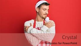  Presentation with confident love - Slides consisting of handsome-caucasian-man-wearing-baker background and a coral colored foreground