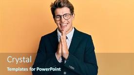  Presentation with praying hands - PPT theme having handsome-caucasian-man-wearing-business background and a navy blue colored foreground