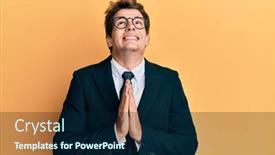  Presentation with man in suit and tie - Audience pleasing presentation theme consisting of handsome-caucasian-man-wearing-business backdrop and a navy blue colored foreground