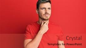  Presentation with sore throat - Amazing PPT layouts having handsome-caucasian-man-wearing-casual backdrop and a red colored foreground