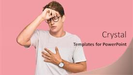  Presentation with fever - Cool new PPT theme with handsome-caucasian-man-wearing-casual backdrop and a coral colored foreground