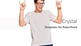  Presentation with rock music - Audience pleasing presentation consisting of handsome-caucasian-man-wearing-casual backdrop and a sky blue colored foreground