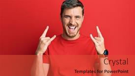  Presentation with red star - PPT theme enhanced with handsome-caucasian-man-wearing-casual background and a red colored foreground