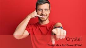  Presentation with red telephone - Beautiful slide set featuring handsome-caucasian-man-wearing-casual backdrop and a red colored foreground