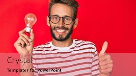  Presentation with inspiration - PPT layouts enhanced with handsome-caucasian-man-with-beard background and a coral colored foreground