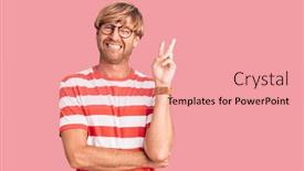  Presentation with beard - PPT theme consisting of handsome-caucasian-man-with-beard background and a  colored foreground