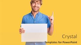  Presentation with poster - Beautiful PPT layouts featuring handsome-caucasian-man-with-beard backdrop and a yellow colored foreground