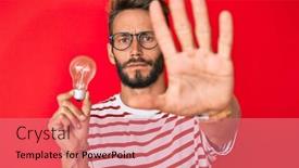  Presentation with inspiration - Slide deck consisting of handsome-caucasian-man-with-beard background and a coral colored foreground