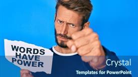  Presentation with beard - Colorful slide deck enhanced with handsome-caucasian-man-with-beard backdrop and a ocean colored foreground