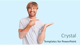  Presentation with tshirt - Amazing slide set having handsome-caucasian-man-with-beard backdrop and a sky blue colored foreground