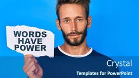  Presentation with beard - Slide set with handsome-caucasian-man-with-beard background and a ocean colored foreground
