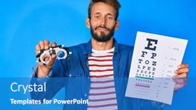  Presentation with eyesight - Theme having handsome-caucasian-man-with-beard background and a teal colored foreground