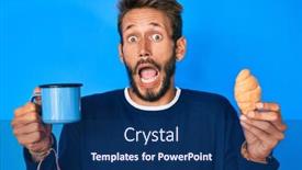  Presentation with croissant - Audience pleasing theme consisting of handsome-caucasian-man-with-beard backdrop and a navy blue colored foreground