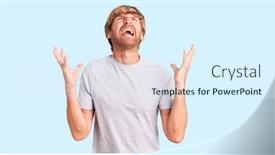  Presentation with tshirt - Slide set enhanced with handsome-caucasian-man-with-beard background and a sky blue colored foreground