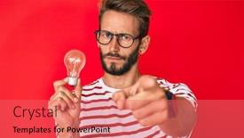  Presentation with inspiration - Colorful presentation theme enhanced with handsome-caucasian-man-with-beard backdrop and a coral colored foreground