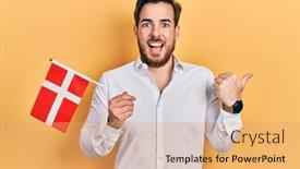  Presentation with beard - Slide deck with handsome-caucasian-man-with-beard background and a coral colored foreground