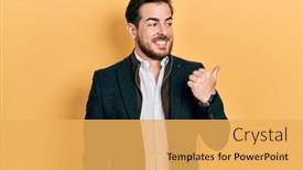  Presentation with beard - Presentation theme having handsome-caucasian-man-with-beard background and a yellow colored foreground
