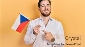  Presentation with czech republic - PPT layouts featuring handsome-caucasian-man-with-beard background and a coral colored foreground
