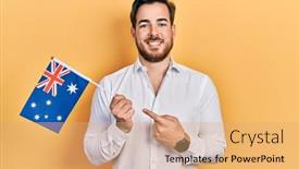  Presentation with beard - PPT theme with handsome-caucasian-man-with-beard background and a coral colored foreground