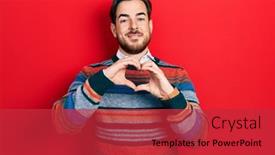  Presentation with romantic love - Presentation design enhanced with handsome-caucasian-man-with-beard background and a  colored foreground