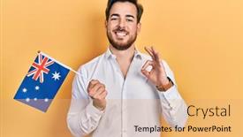  Presentation with beard - Slides featuring handsome-caucasian-man-with-beard background and a  colored foreground