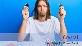  Presentation with poker chips - Presentation design enhanced with handsome-caucasian-man-with-long background and a light blue colored foreground