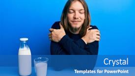  Presentation with hair care - Audience pleasing slide set consisting of handsome-caucasian-man-with-long backdrop and a teal colored foreground