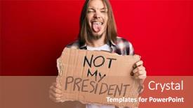  Presentation with president - Presentation with handsome-caucasian-man-with-long background and a coral colored foreground