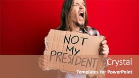  Presentation with long hair man - PPT layouts featuring handsome-caucasian-man-with-long background and a coral colored foreground