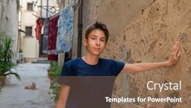  Presentation with flavor - Slides enhanced with handsome-cheerful-teen-boy background and a violet colored foreground