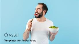  Presentation with cheerful - Cool new presentation with handsome-cheerful-young-bearded-man backdrop and a light blue colored foreground