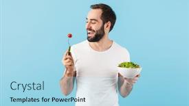  Presentation with cheerful - Theme featuring handsome-cheerful-young-bearded-man background and a light blue colored foreground