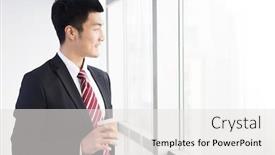  Presentation with modern chinese - Cool new slides with handsome-chinese-young-businessman backdrop and a white colored foreground