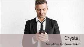  Presentation with formal - Presentation theme with handsome confident businessman wearing formal background and a light gray colored foreground