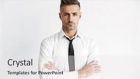  Presentation with formal - Audience pleasing presentation theme consisting of handsome confident businessman wearing formal backdrop and a  colored foreground