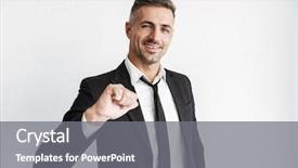  Presentation with formal - Cool new slide set with handsome confident businessman wearing formal backdrop and a  colored foreground