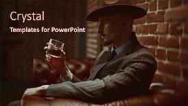  Presentation with rich man - Slides having handsome-confident-man-sitting-relaxed background and a wine colored foreground