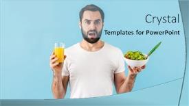  Presentation with blue orange - Presentation having handsome-confused-young-bearded-man background and a light blue colored foreground