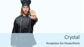  Presentation with young grey maine coon cat - Amazing presentation having handsome cook man with long backdrop and a  colored foreground