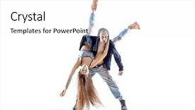  Presentation with hip hop dancing - Slide deck enhanced with handsome couple dancing hip-hop background and a white colored foreground
