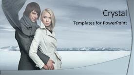  Presentation with pathways in winter - Audience pleasing theme consisting of handsome couple in the winter backdrop and a light blue colored foreground
