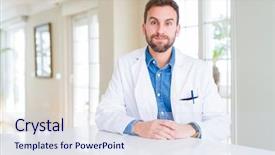  Presentation with medical - Beautiful slides featuring handsome doctor man wearing medical backdrop and a  colored foreground