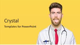  Presentation with medical concept lung cancer medical - Amazing slide deck having handsome doctor man wearing medical backdrop and a yellow colored foreground